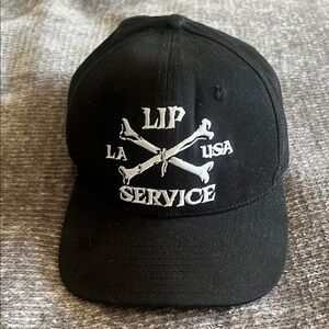 Lip Service Crossbones Snap Back Baseball Cap